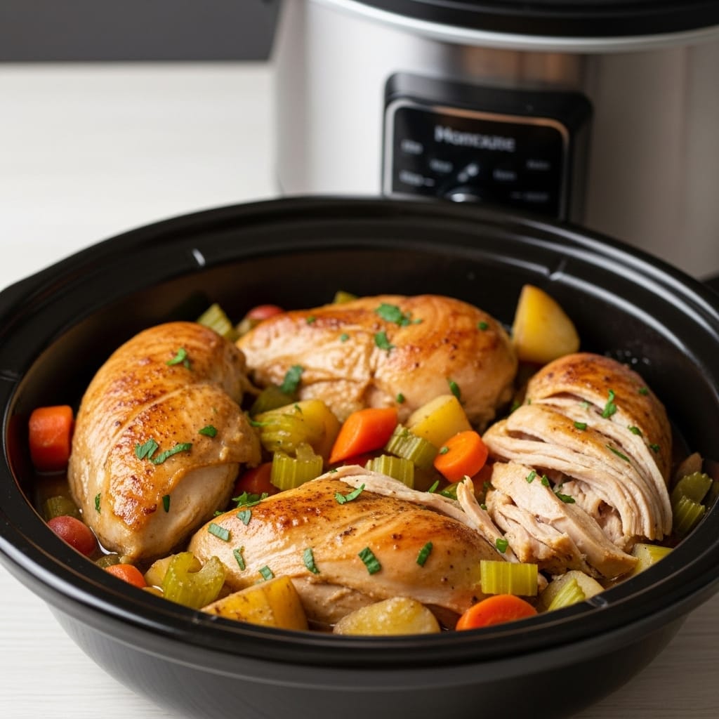 slow cooker and chicken breast
