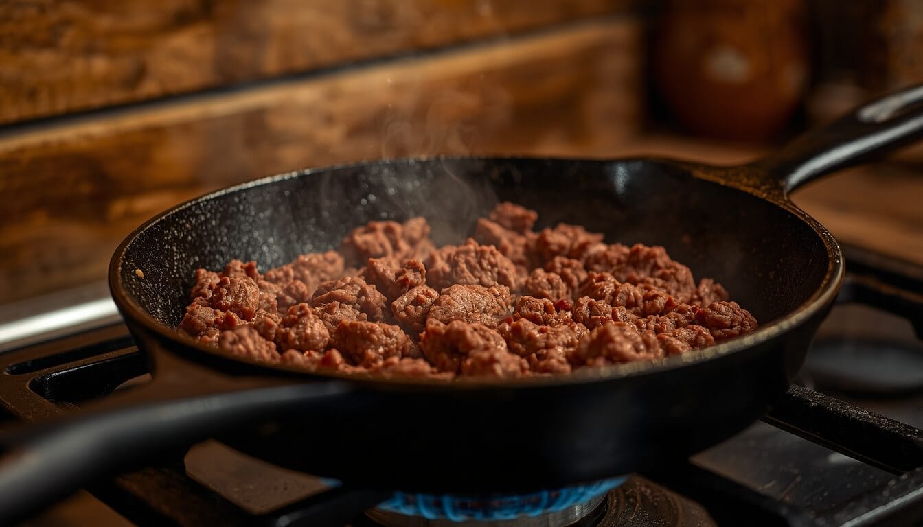 keto hamburger broccoli skillet
